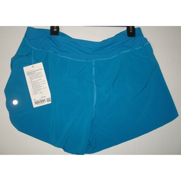 New NWT Lululemon Fast Free high rise split short 3" Hawaiian Blue Shorts Reflec - Picture 1 of 3